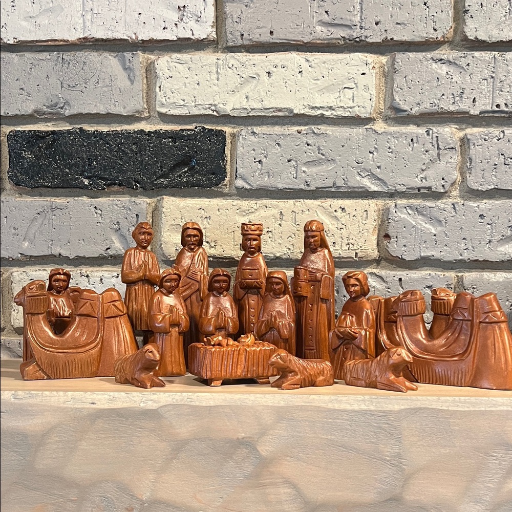 Faith Woodcraft Handcrafted Brown Nativity Scene Figurines made in Philippines